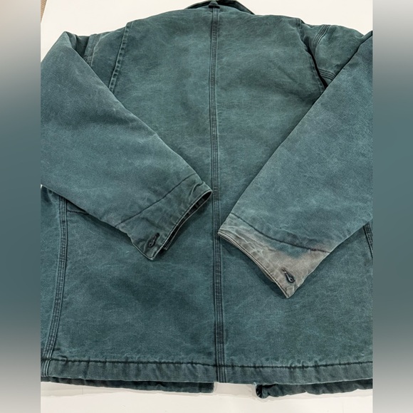 Vintage 1990’s Carhartt Dark Teal Blanket-Lined Barn/ Chore Coat Jacket Size L - Picture 4 of 14
